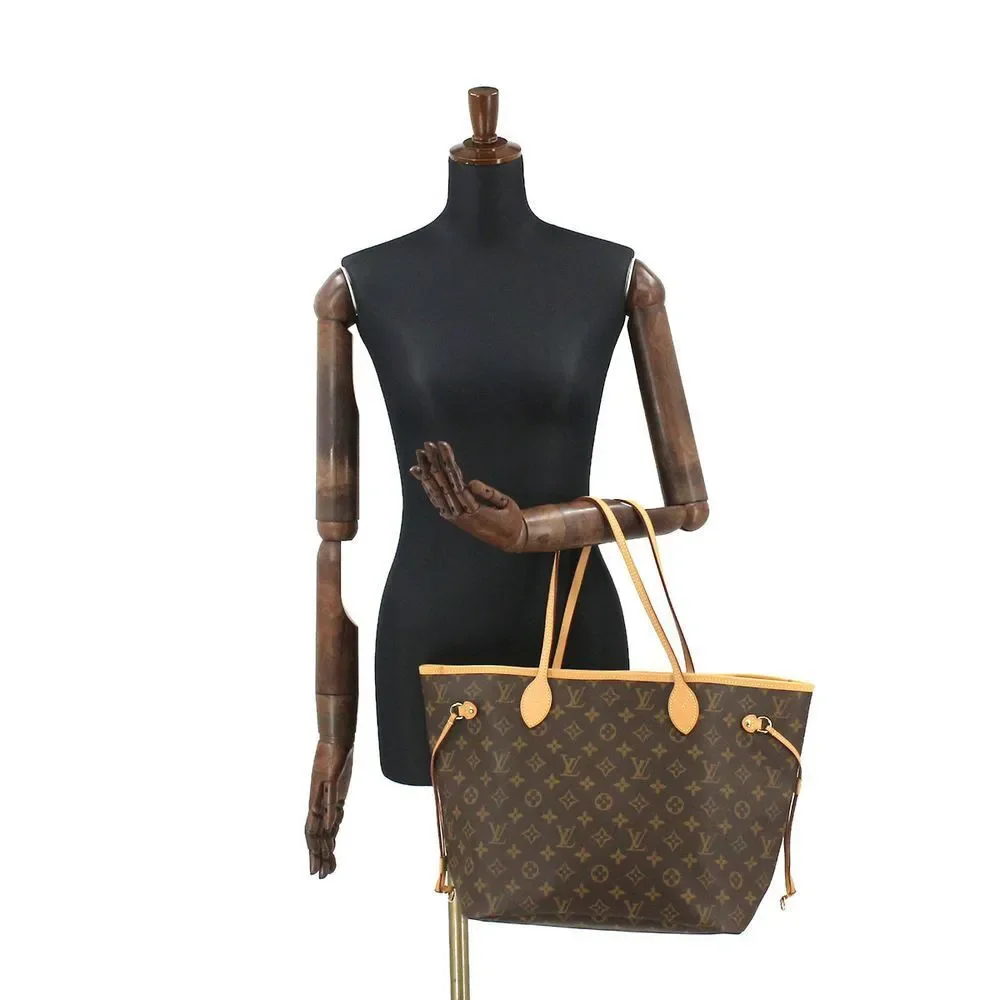 Louis Vuitton Monogram Neverfull MM Tote Bag Brown Beige